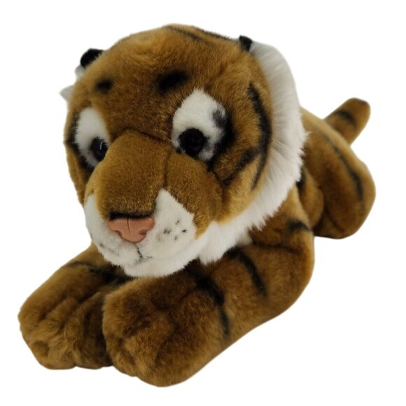 Vtg 2000 Animal Alley Toys R Us Tiger Cub Plush Toy 18" Realistic Stuffed Animal - Picture 1 of 5